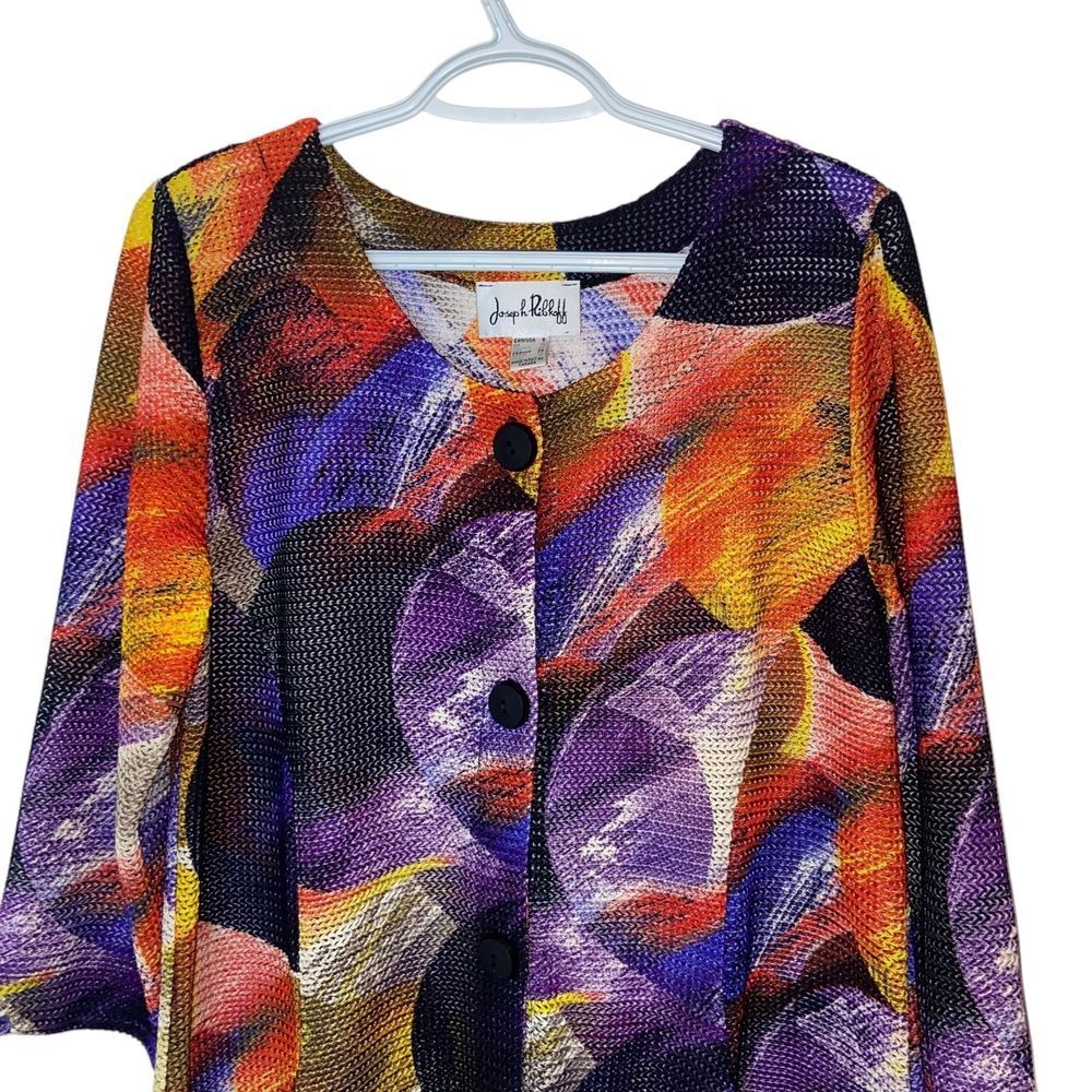 Joseph Ribkoff Abstract Print Button Front Jacket Multi Color 8 - Picture 7 of 11